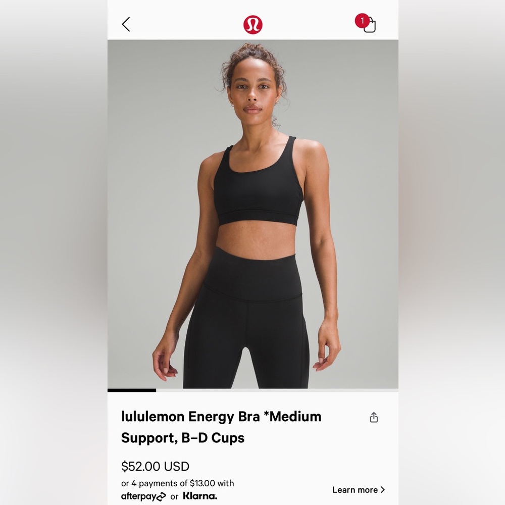 lululemon Energy Bra *Medium Support, B-D Cups